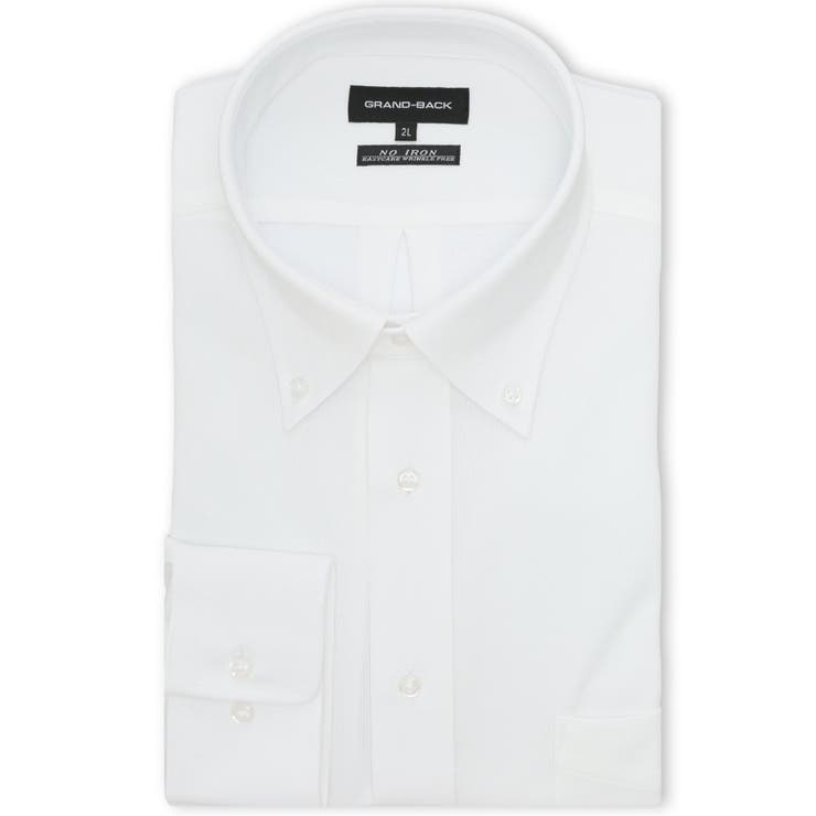 【10％OFFクーポン！配布中！】TAKA-Q MEN 【大きいサイズ】グランバック/GRAND-BACK ノンアイロンストレッチ ボタンダウン長袖ニットシャツ スーツ
