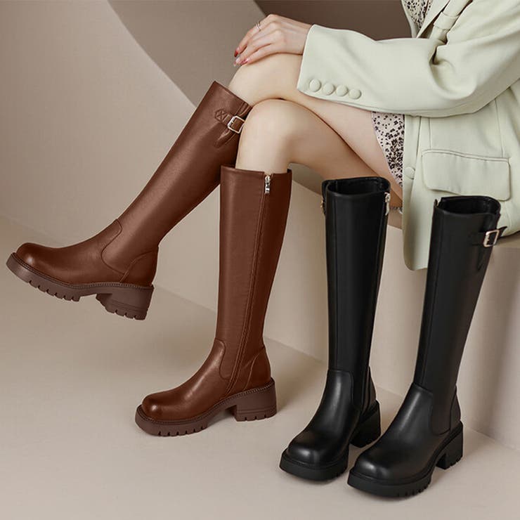 【10％OFFクーポン！11/27(木)1:59まで】Miniministore ロングブーツ 美脚ブーツ レディース シューズ・靴