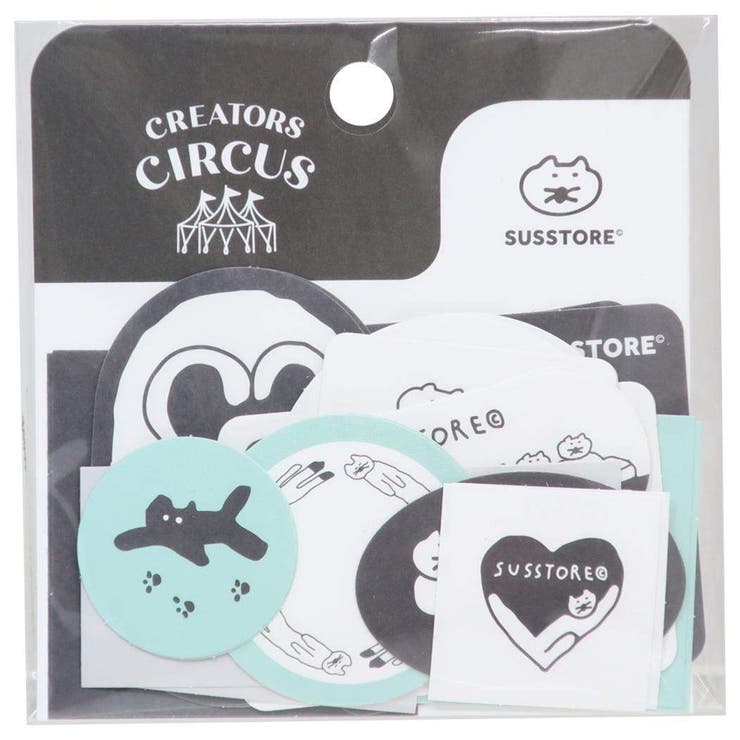 【ポイント2倍＆クーポン！3/11(水) 1:59まで】cinemacollection susstore フレークシール ダイカットミニシール クリエイターズサーカス ねこ フロンティア デコレーション 手帳デコ CREATORS CIRCUS グ