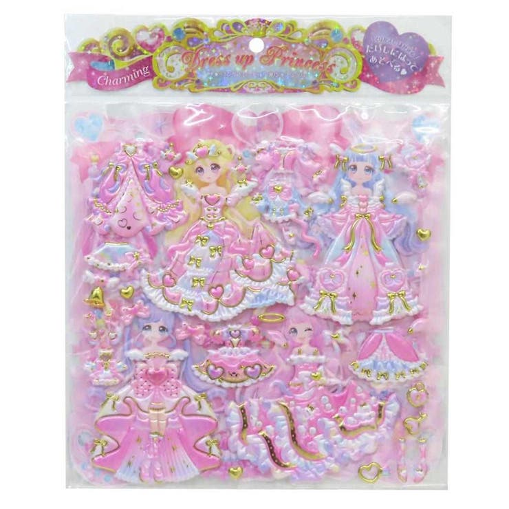 cinemacollection【KIDS】 きせかえシール チャーミングドレスアッププリンセスシール ハピネスピンク..