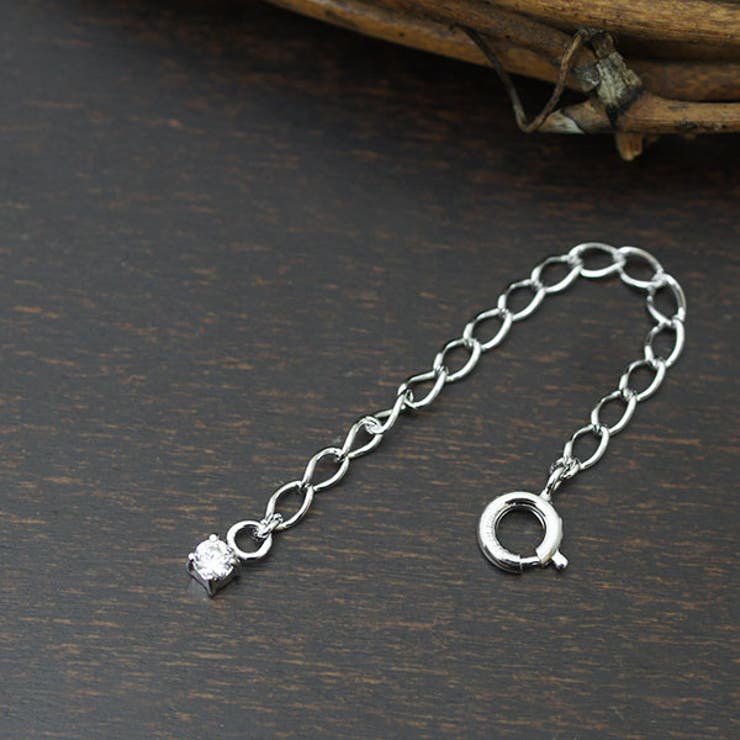 Silver - アクセサリーショップPIENA アジャスター 6cmアズキチェーン シルバー925 ラインストーン お手持ちのネックレスに+6cm 長さ調製 シルバー925 アクセサリー