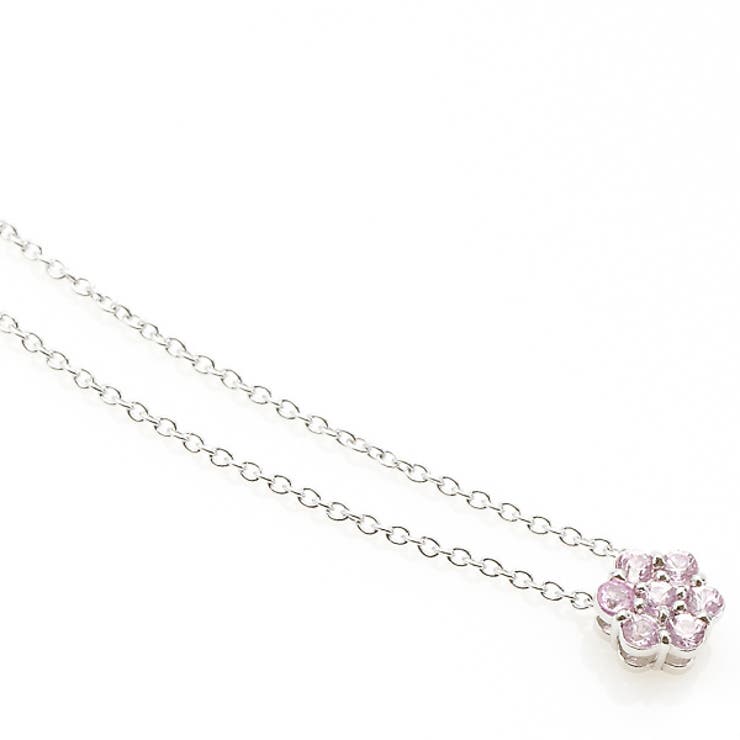 【10％OFFクーポン！1/16(金)1:59まで】アクセサリーショップPIENA ネックレス ペンダント シルバー925製 レディース ピンクサファイヤ フラワー お花 可憐 オシャレ 上品 アクセサリー