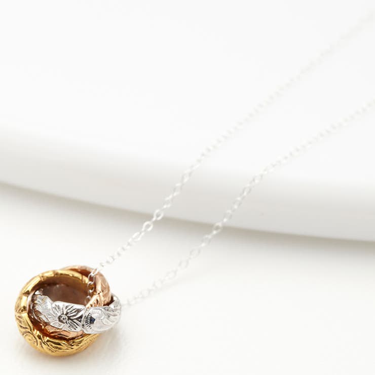 アクセサリーショップPIENA ネックレス ペンダント シルバー925製 ハワイアンジュエリー 3連リングチャ..