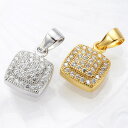 【マラソン期間中 5%OFFクーポン】アクセサリーショップPIENA ネックレス ペンダント シルバー925製 低アレルギー スクエアパヴェ ダブルスクエア ひ...