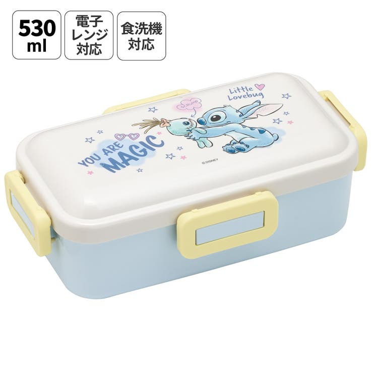 Skater スケーター 弁当箱 530ml 大人 一段 仕切り 食洗機 レンジ 対応 日本製 ランチボックス skater PFLB6 リロ＆スティッチ スティッチ ハグ ディズニー 男子 女子【レデ