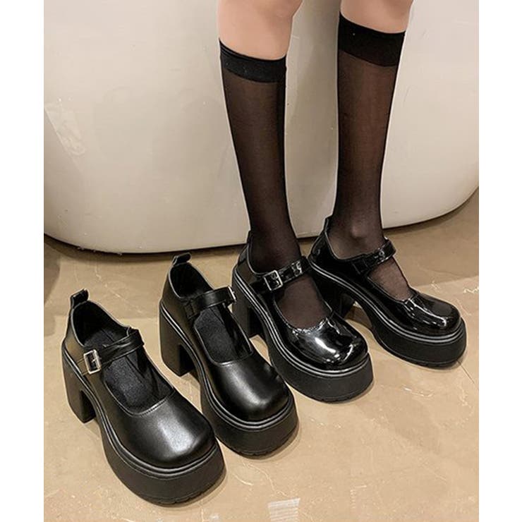 Miniministore 厚底ローファー 韓国風ストラップパンプス シューズ・靴