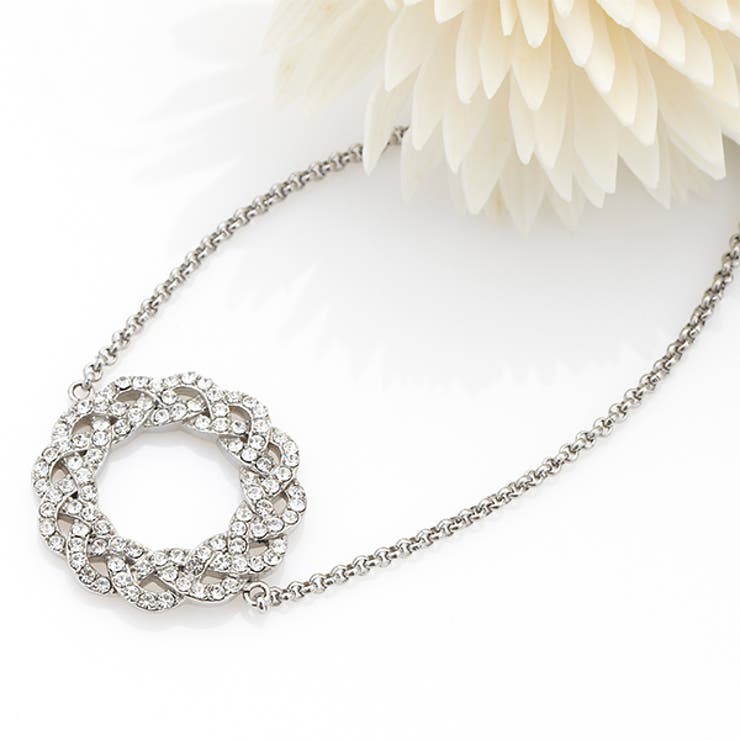 【10％OFFクーポン！1/16(金)1:59まで】アクセサリーショップPIENA ブレスレット サージカルステンレス製 キュービックジルコニア フラワー 大きなお花 フラワーリング グリッター 手首に巻いて レディース アクセサリー