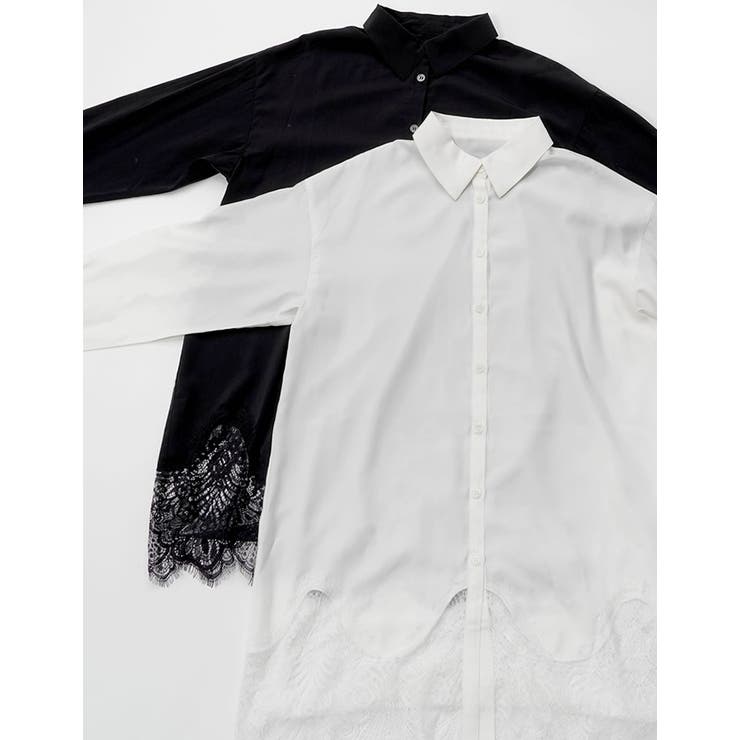 Re:EDIT [2026S/S COLLECTION]裾ランダムレースポプリンチュニックシャツ トップス shoplistselect-10492682 SHOPLIST サンプル画像2
