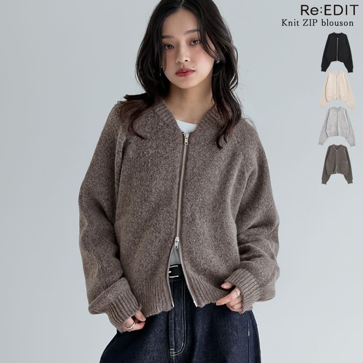 Re:EDIT ダブルジップニットブルゾン アウター(コート・ジャケットなど) shoplistselect-10492701 SHOPLIST パッケージ画像