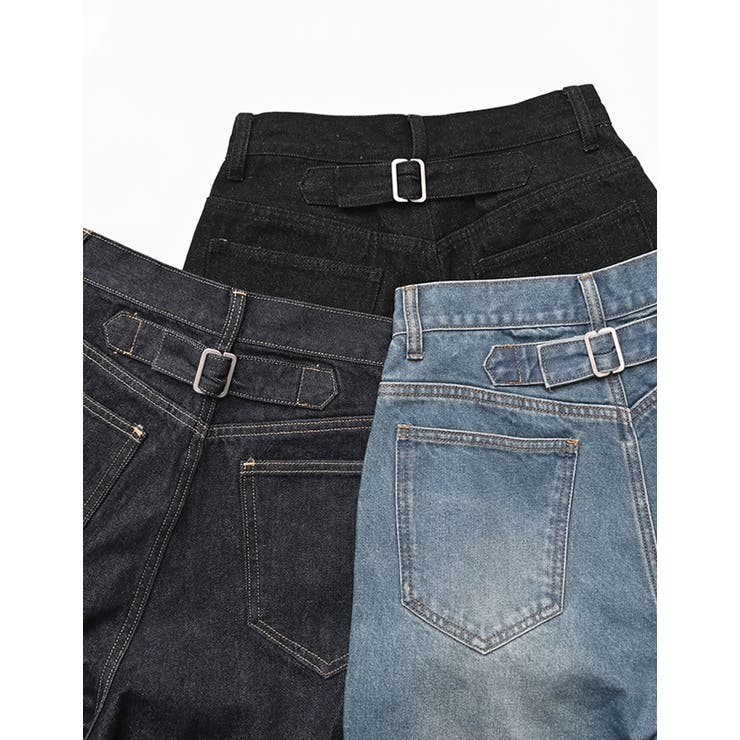 Re:EDIT [低身長/高身長サイズ有]コットンデニムバックルデザインパンツ パンツ・ズボン shoplistselect-10492689 SHOPLIST サンプル画像2