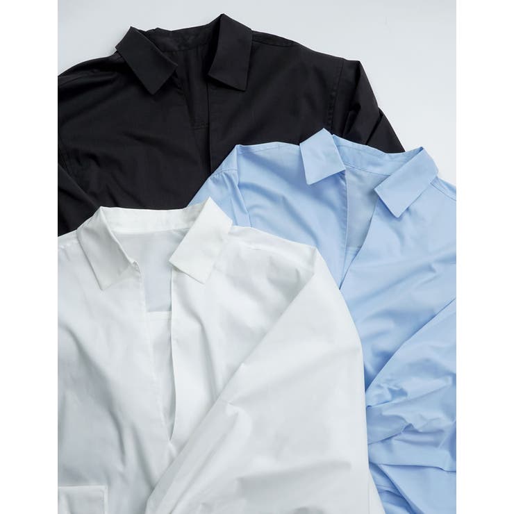 Re:EDIT [2026S/S COLLECTION]オーバーサイズVネックスキッパーブロードチュニックブラウス トップス shoplistselect-10492684 SHOPLIST サンプル画像2