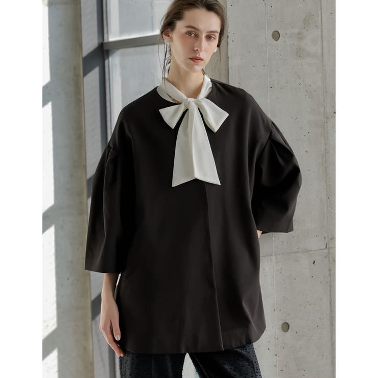 Re:EDIT [2026S/S COLLECTION][MEISM by Re:EDIT]バレルスリーブノーカラーミドルジャケットコート アウター(コート・ジャケットなど) shoplistselect-10492704 SHOPLIST サンプル画像2