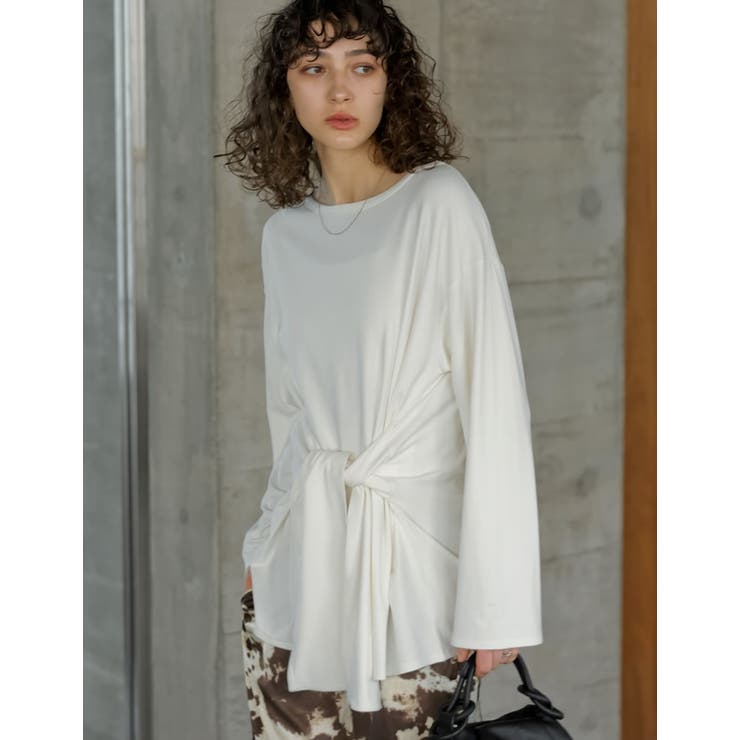 【10％OFFクーポン！8/27(木)1:59まで】Re:EDIT [2026S/S COLLECTION]アンチピリングウエストリボンチュニックトップス トップス shoplistselect-10492679 SHOPLIST サンプル画像3