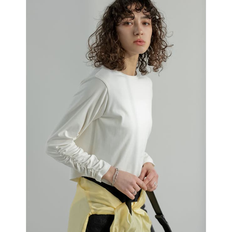 Re:EDIT [2026S/S COLLECTION]アンチピリング袖シャーリングラウンドヘムトップス トップス shoplistselect-10492677 SHOPLIST サンプル画像3