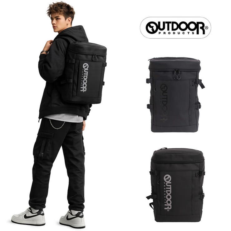 【10％OFFクーポン！5/27(水)1:59まで】Tasche Jack outdoorproducts リュック 大容量 PU ボックスリュック 32L リュックサック バックパック 通学 通勤 普段使い 男女兼用 ギフト プレゼント ブラック od
