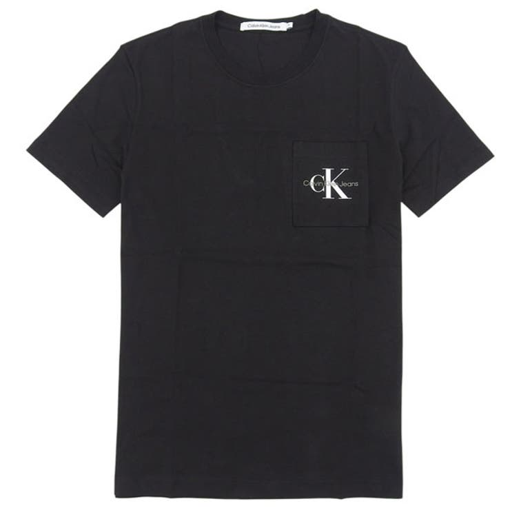 Riverall Calvin Klein カルバンクライン Tシャツ クルーネック 半袖 メンズ レディース M コットン ブラック J30J320936BKM Calvin Klein Jeans MONOGRAM LOGO SLIM FIT TEE