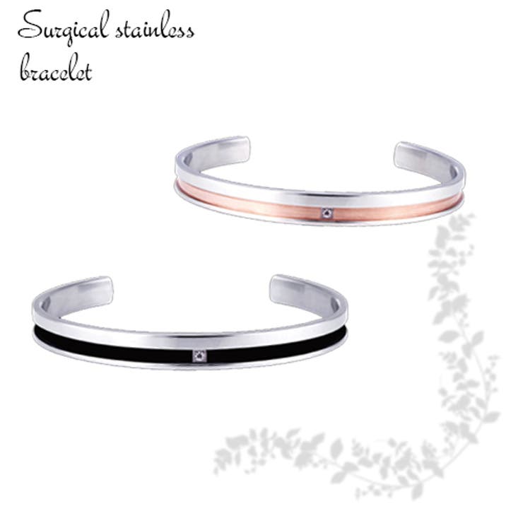 【10％OFFクーポン！1/16(金)1:59まで】アクセサリーショップPIENA ラインストーが光る シンプルさが美しいバングル 選べる二色 01ピンクゴールド 02ブラック アクセサリー