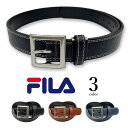 【5/16 1:59まで 5%OFFクーポン】アクセサリーショップPIENA ベルト メンズ 春夏秋冬 ダブルステッチ 3.5cm 合皮 FILAロゴ型押し 調...