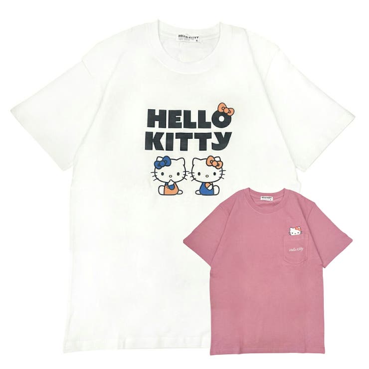 CharaBasket ハローキティ 半袖 Tシャツ 刺繍 ポケット付き プリント 天竺 サンリオ キャラクターズ hellokitty sanrio トップス