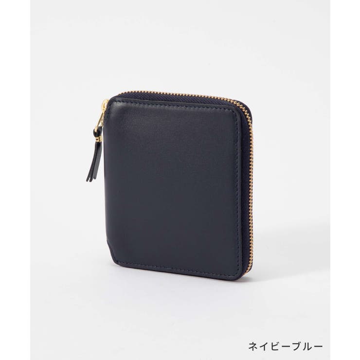 U-STREAM コムデギャルソン COMME DES GARCONS SA2100 二つ折り財布 メンズ レディース 財布 ミニ財布 小銭入れ レザー 本革 ラウンドファスナー プレゼント 折りたたみ ブラック ネイビーブルー 財布