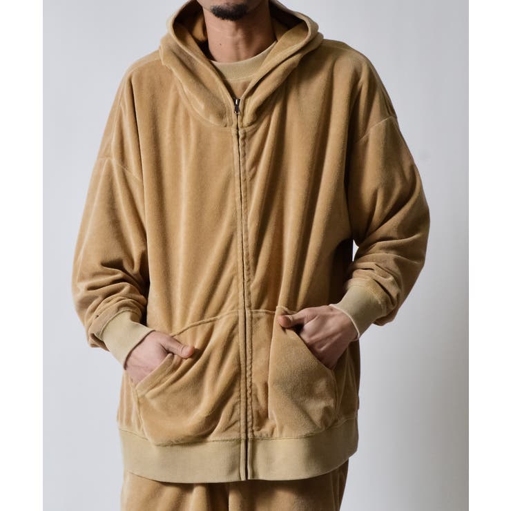 MODISH GAZE スノーウォッシュオーバーサイズパイルジップパーカ トップス