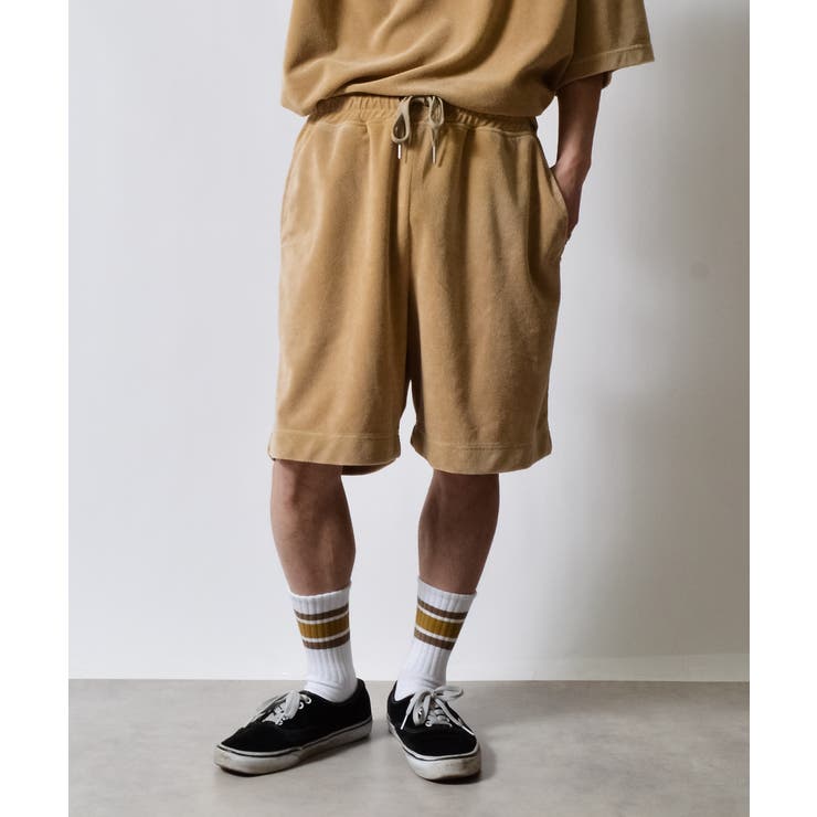 MODISH GAZE スノーウォッシュパイルイージーハーフパンツ パンツ・ズボン