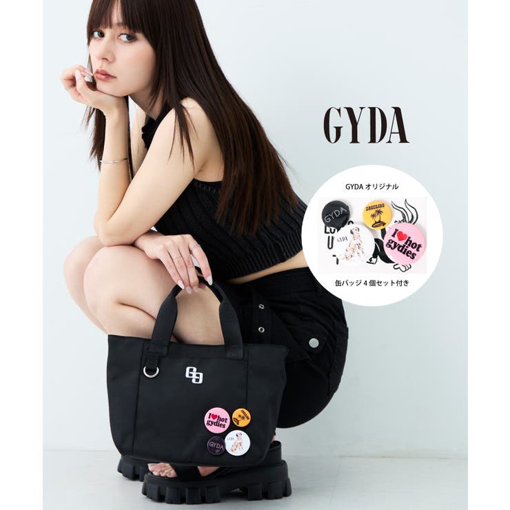 【10％OFFクーポン！5/16(土)1:59まで】ELGAES GYDA(ジェイダ)2WAYミニトートバッグ ショルダーバッグ 缶バッジ付き GY-B442 カジュアル バッグ・鞄