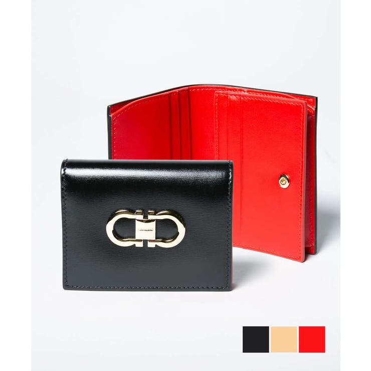 【10％OFFクーポン！10/27(火)9:59まで】U-STREAM サルヴァトーレ フェラガモ Salvatore Ferragamo 220627 770769 二つ折り財布 レディース ミニ財布 小銭入れ 本革 レザー コンパクトウォレット 小銭