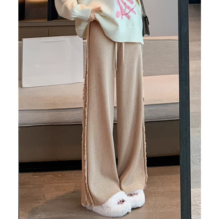 【20％OFFクーポン！10/24(土)限定】Miniministore サイドフリンジ リブニットパンツ 暖かい パンツ・ズボン shoplistselect-10000722 SHOPLIST サンプル画像3