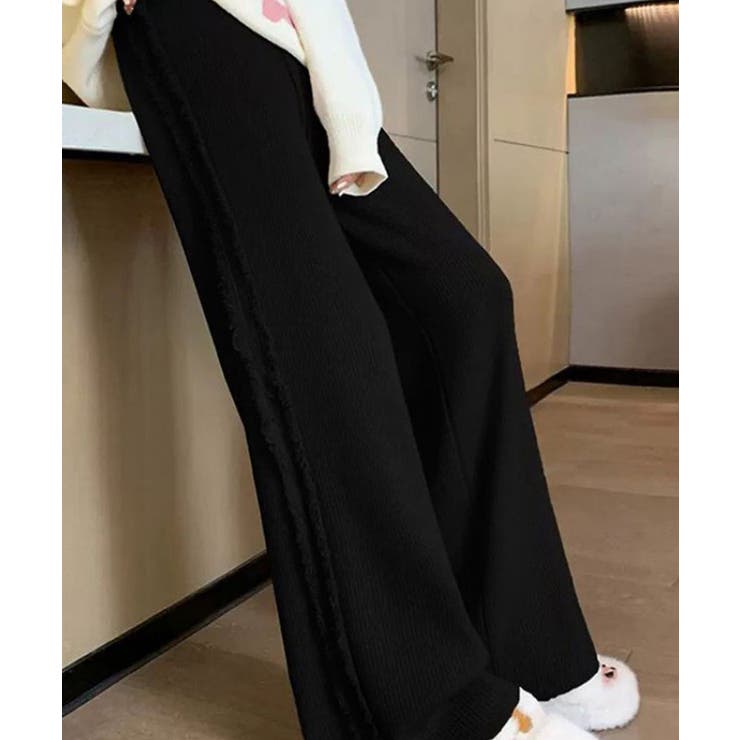 【20％OFFクーポン！10/24(土)限定】Miniministore サイドフリンジ リブニットパンツ 暖かい パンツ・ズボン shoplistselect-10000722 SHOPLIST パッケージ画像