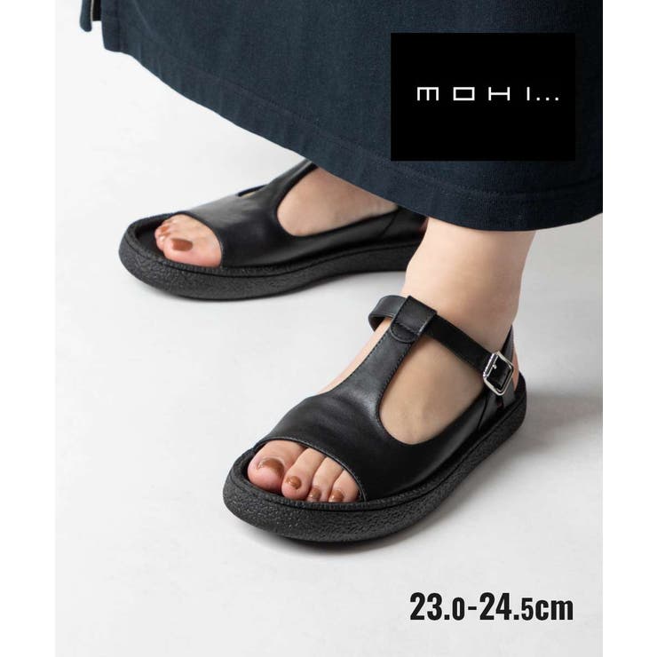 U-STREAM 【正規品】 モヒ MOHI T Strap Leather Sandal Tストラップ レザーサンダル GU2-8029-1-SE サンダル オープントゥ フラットシューズ レディース シューズ シューズ・靴