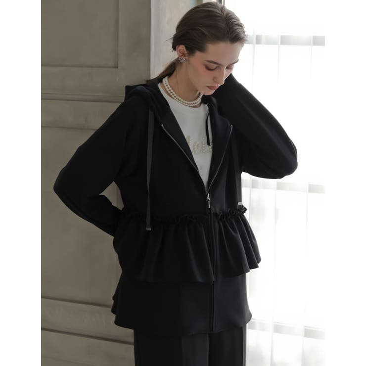 Re:EDIT [2026S/S COLLECTION][MEISM by Re:EDIT]ダンボールフリルティアードフーディブルゾン アウター(コート・ジャケットなど) shoplistselect-10494492 SHOPLIST サンプル画像2