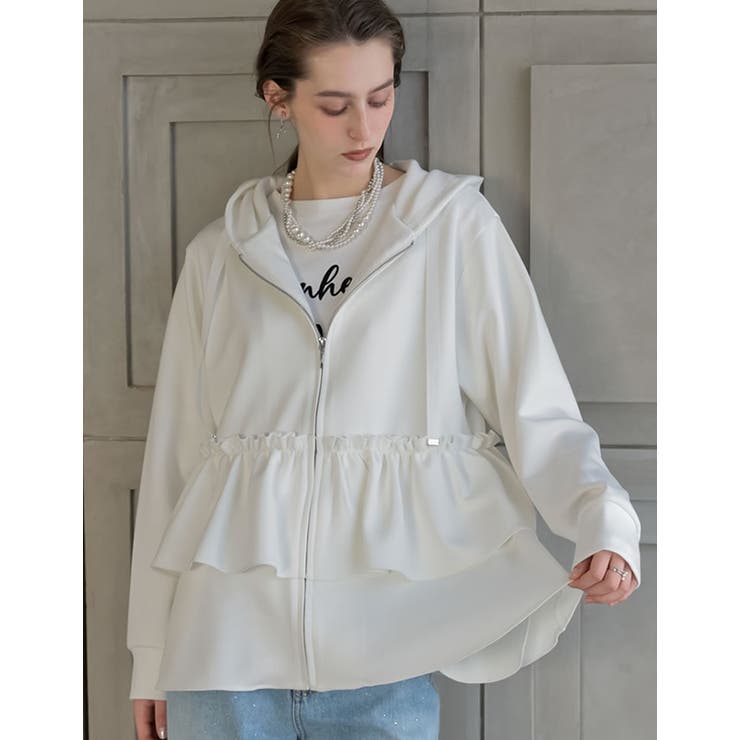 Re:EDIT [2026S/S COLLECTION][MEISM by Re:EDIT]ダンボールフリルティアードフーディブルゾン アウター(コート・ジャケットなど) shoplistselect-10494492 SHOPLIST サンプル画像3