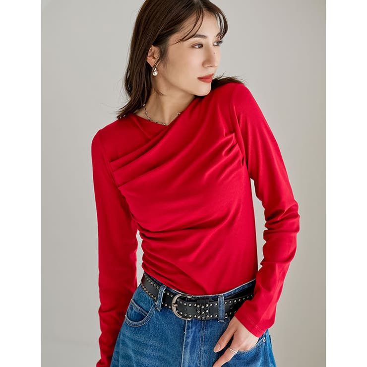 Re:EDIT [2026S/S COLLECTION]アンチピリングカシュクールドレープトップス トップス shoplistselect-10494471 SHOPLIST サンプル画像3