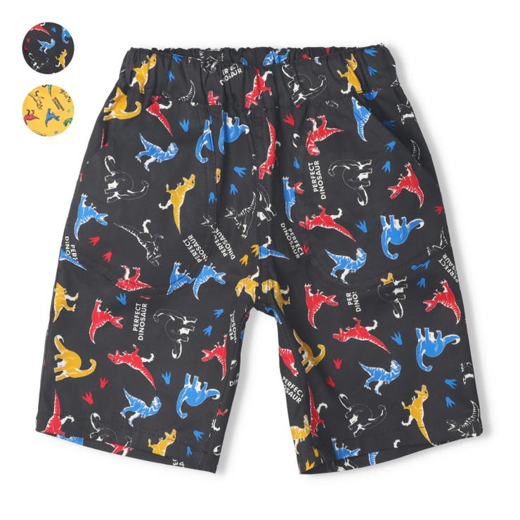 【10％OFFクーポン！3/26(木)1:59まで】こどもの森e-shop 恐竜総柄ハーフパンツ パンツ・ズボン
