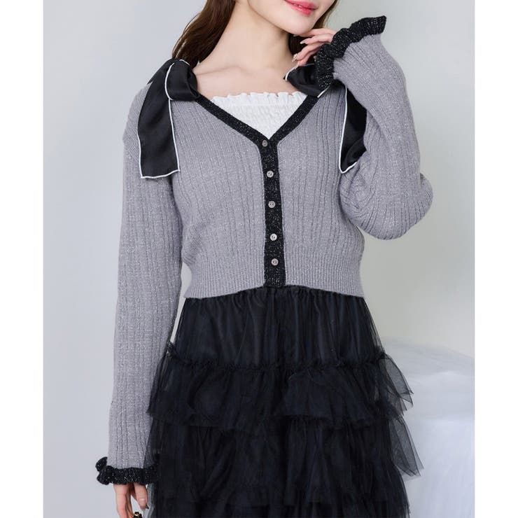 NICE CLAUP / OLIVE des OLIVE OUTLET 【one after another】配色カーディガン トップス