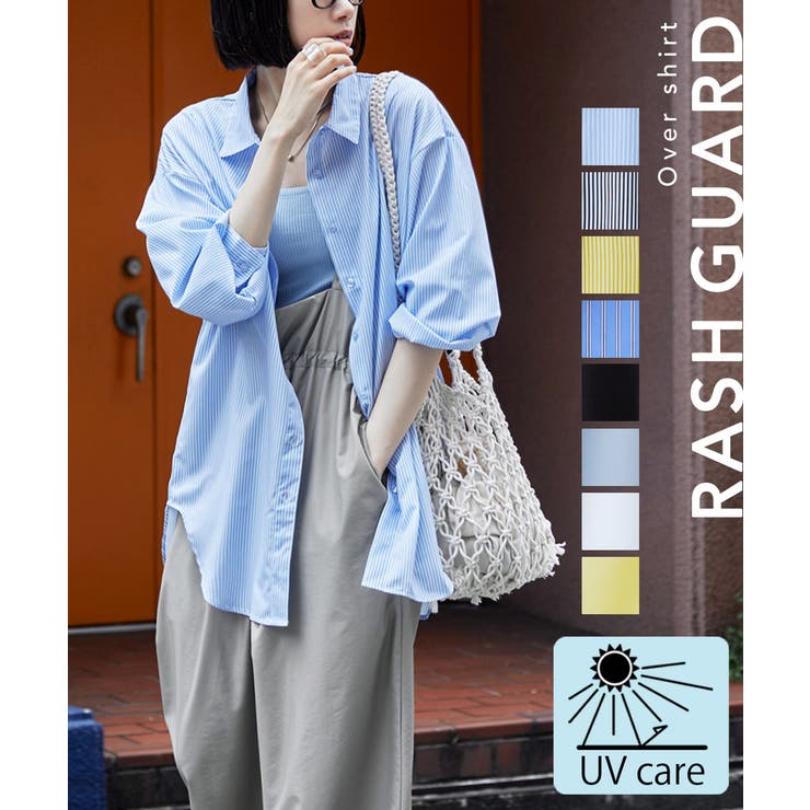 Fashion Letter etoll. エトル オーバーシャツラッシュガード トップス ラッシュガード シャツ ブラウス 長袖 UVカット UVケア 釣り ランニング ガーデニング キャンプ バーベキュー プール 海水浴 フェス 水着