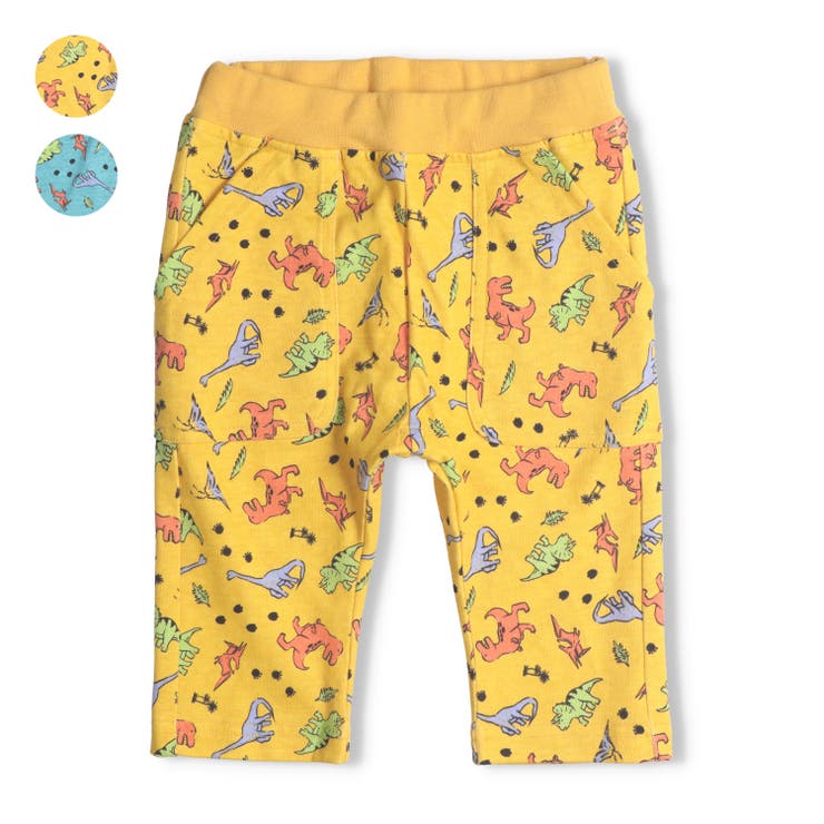 【10％OFFクーポン！3/26(木)1:59まで】こどもの森e-shop 恐竜柄6分丈ハーフパンツ パンツ・ズボン