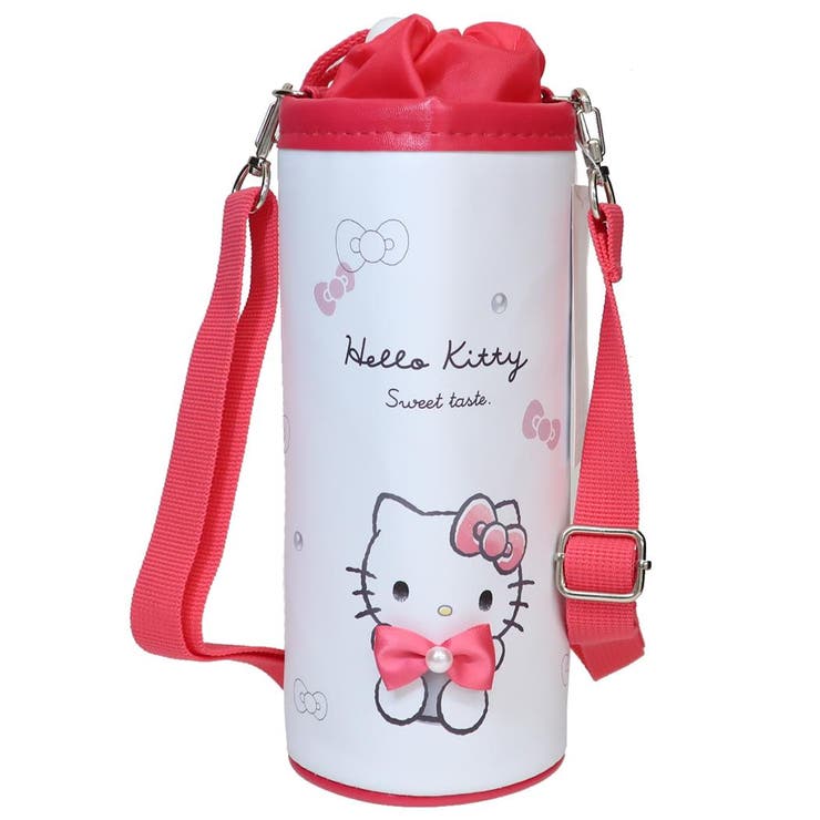 【10％OFFクーポン！3/26(木)1:59まで】cinemacollection ハローキティ ペットボトルホルダー ショルダー付き保冷ボトルケース モノクロリボン サンリオ カミオジャパン アウトドア水筒 キャラクター グッズ 食器・キッチン用品