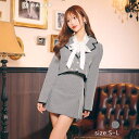 【マラソン期間中 5%OFFクーポン】Dazzy セットアップ レディース カジュアル ギンガムチェック パール ボタン ジャケット & スカート セットアップ| キャミソール スカート トップス ボトム 春 夏 秋 ビスチェ 上下セット 女性 大人 お