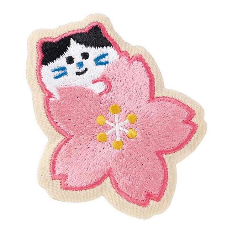cinemacollection 磁石 おみやげ刺繍マグネット 桜 ねこ デコレ お土産 ホワイトボード 冷蔵庫 玄関扉 グッズ 食器・キッチン用品