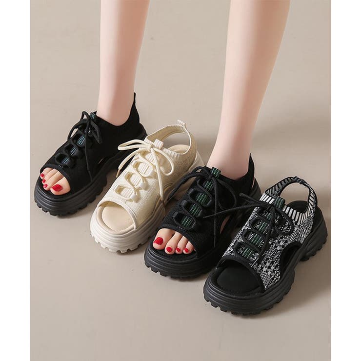 Miniministore 厚底スポーツサンダル レディース 韓国風 シューズ・靴