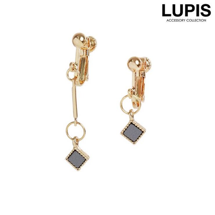 LUPIS スクエアレザーアシンメトリーイヤリング【ノンホール 小ぶり 小さめ 揺れる 左右非対称 かわいい 大人 デイリー シンプル ギフト プレゼント おしゃれ 人気 トレンド 春夏 秋冬 オールシーズン ルピス LUPIS】 アクセサリー