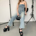【マラソン期間中 5%OFFクーポン】non-hedge デニムビスチェパンツセット スーツ
