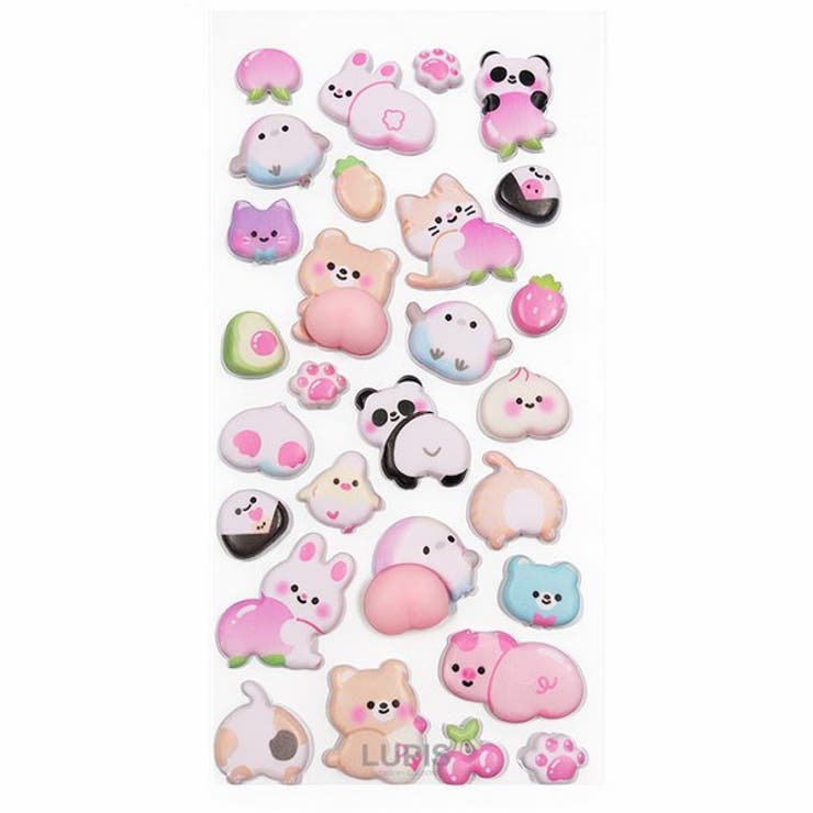 LUPIS 【やわらかいシール】アニマルぷにぷにおしりシール 文具 shoplistselect-10500346 SHOPLIST サンプル画像2