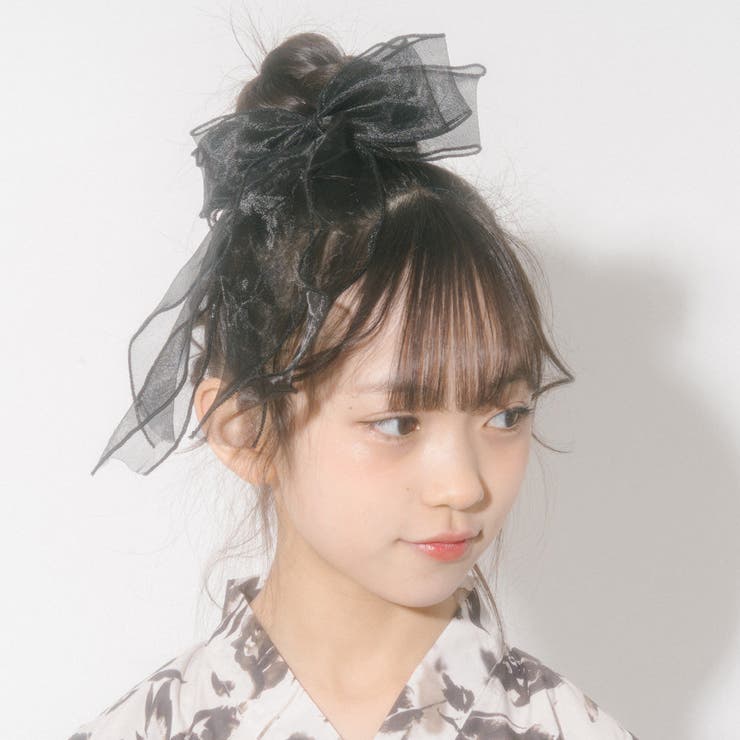 URBAN CHERRY ビッグオーガンジーリボンヘアクリップ ヘアアクセサリー