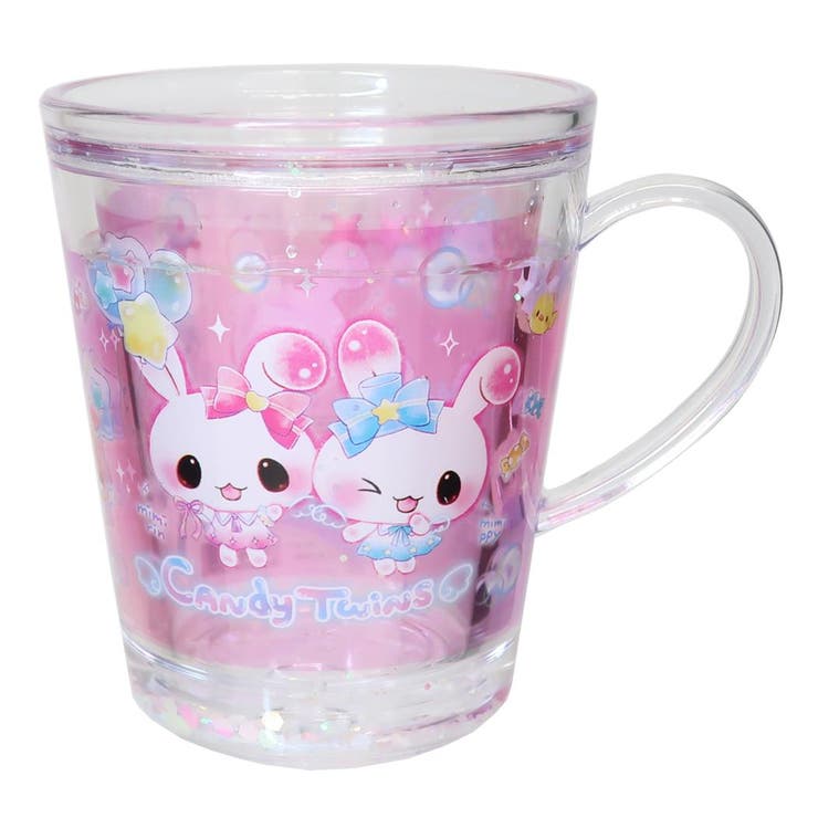 【10％OFFクーポン！5/27(水)1:59まで】cinemacollection【KIDS】 プラカップ ゆらキラウォーターカップ キャンディツインズ リボン クーリア プラコップ 食器 キッズ 子供 子ども こども グッズ 食器・キッチン用品