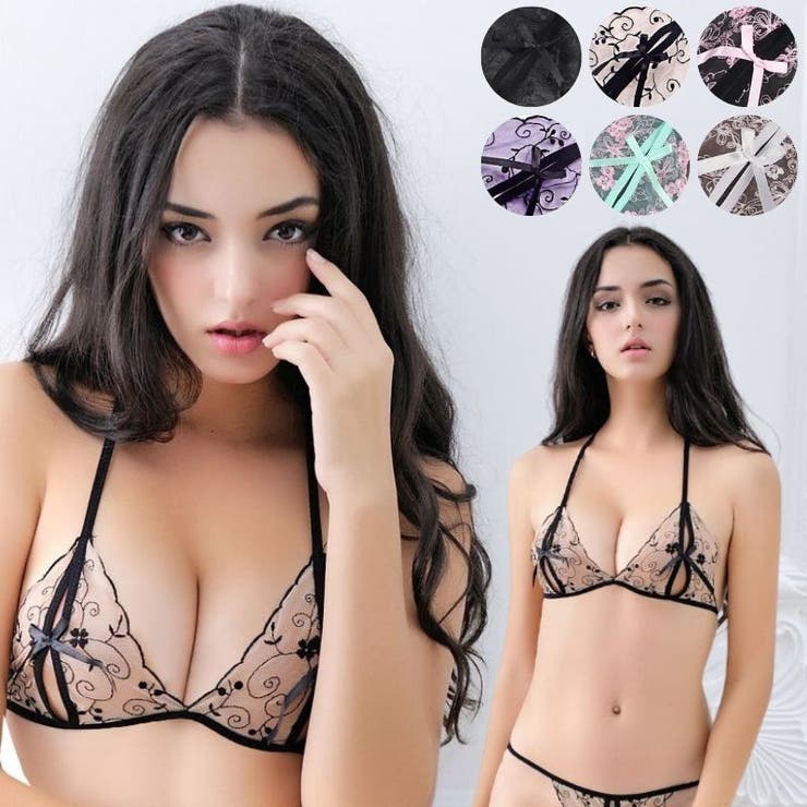 【10％OFFクーポン！3/26(木)1:59まで】Anna Mu JAPAN セクシー ランジェリー ブラ ブラジャー ブラショーツ ショーツ セット オープンブラ オープンバストブラ トップレスブラ 股割れ 穴あき 紐パン オープンクロッチ 勝負下着