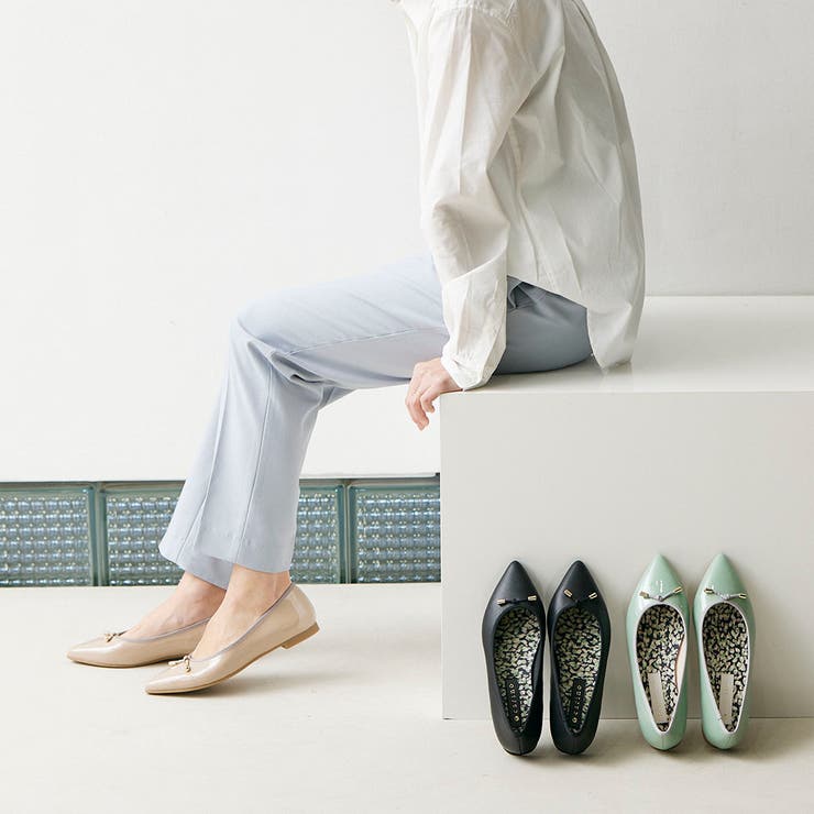 【10％OFFクーポン！3/26(木)1:59まで】Mode et Jacomo×ing 【レイン対応】バレエシューズ シューズ・靴