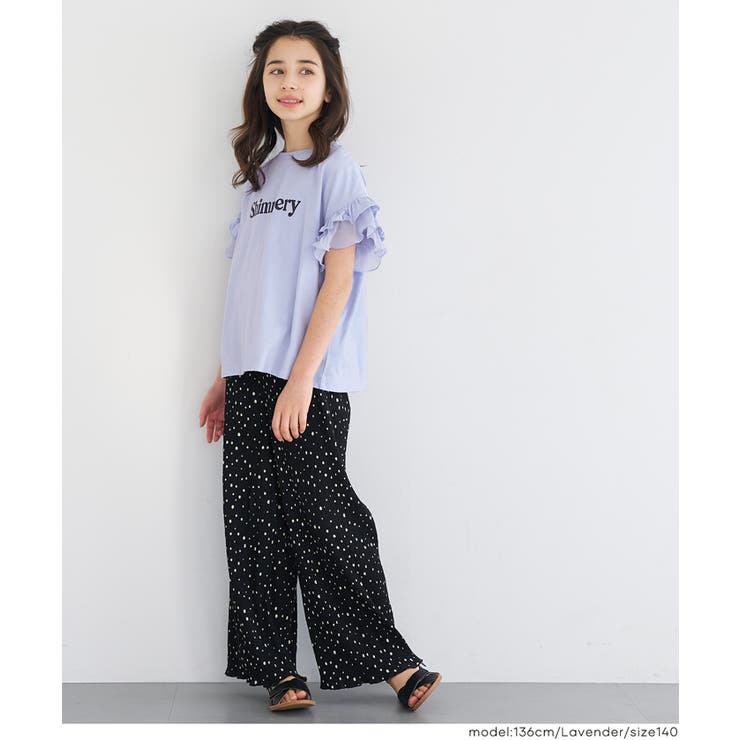 coca 袖フリルレイヤードTシャツ トップス